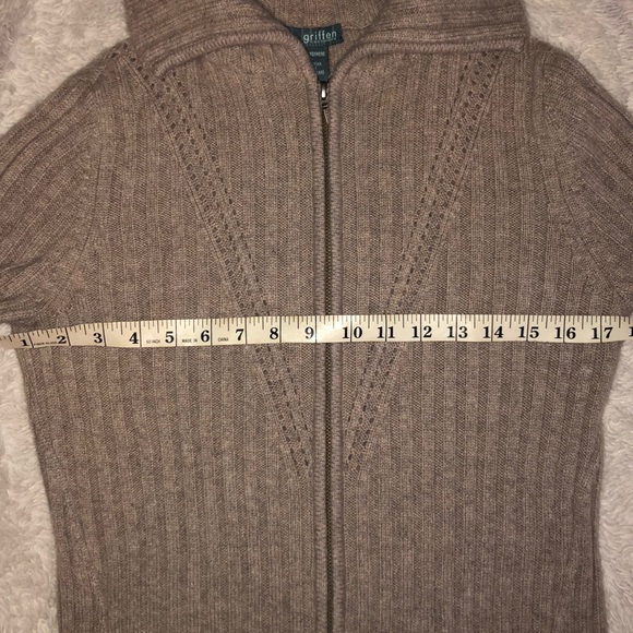 Griffen Cashmere beige long duster zip cardigan - Picture 5 of 5